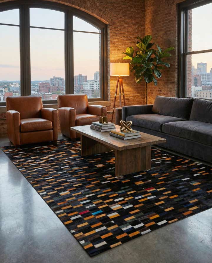 5' 1 x 8' 1 Cowhide - Patchwork Rug