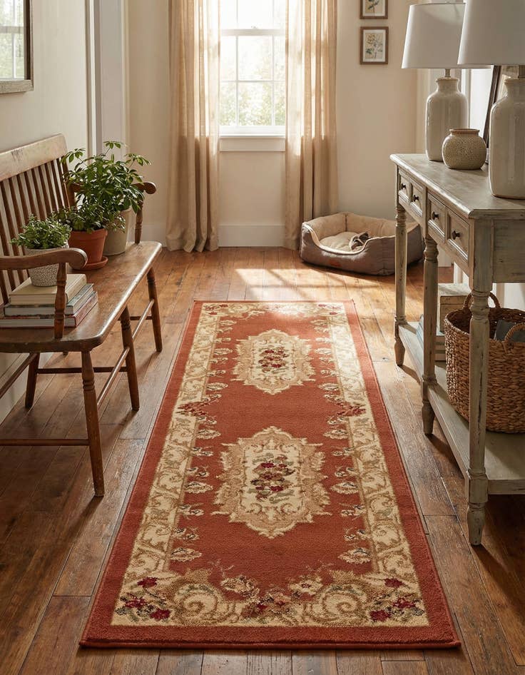 Detail image of 2' x 6' Classic Aubusson Runner Rug