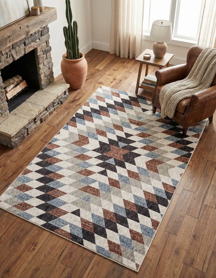 Detail image of 5' 3 x 8' Eco Southwestern Rug