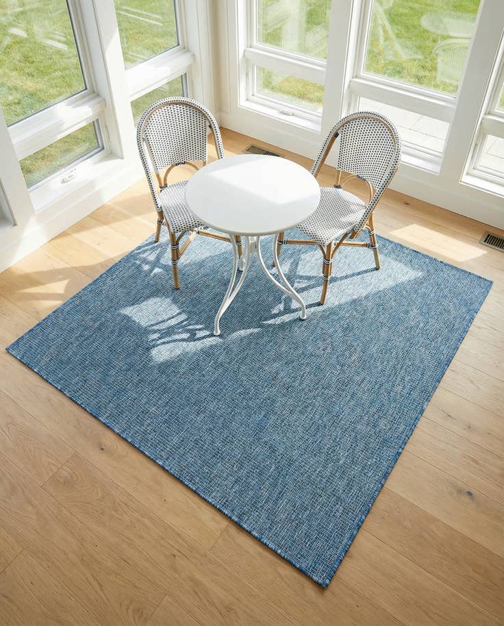 Detail image of 5' 3 x 5' 3 Easy-Clean Solid Indoor / Outdoor Square Rug