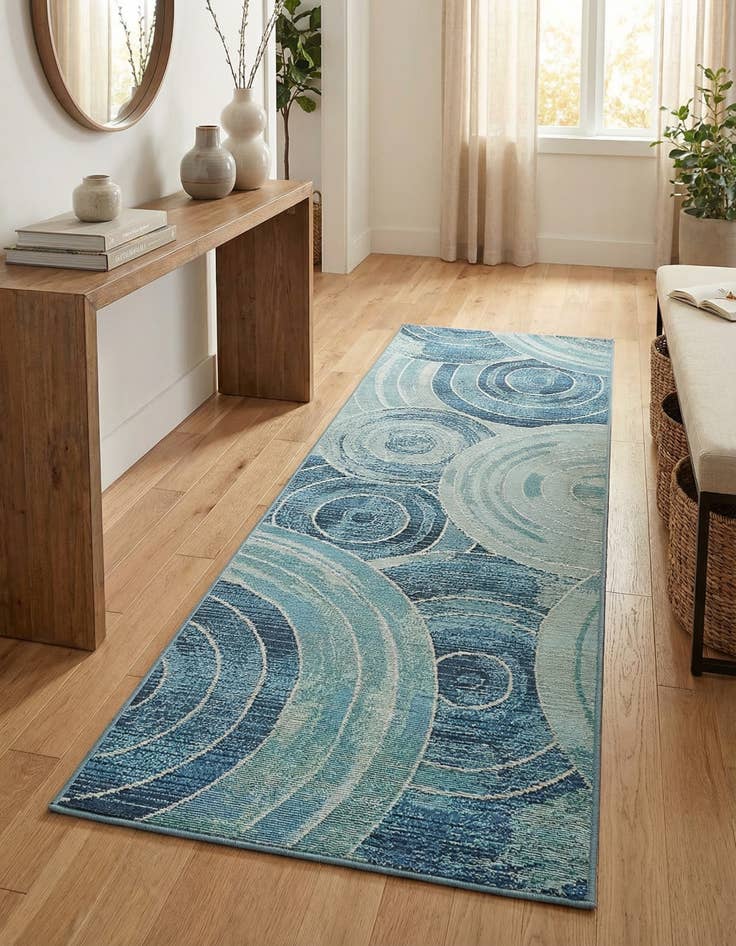 Detail image of 2' x 6' Easy-Clean Modern Indoor / Outdoor Runner Rug