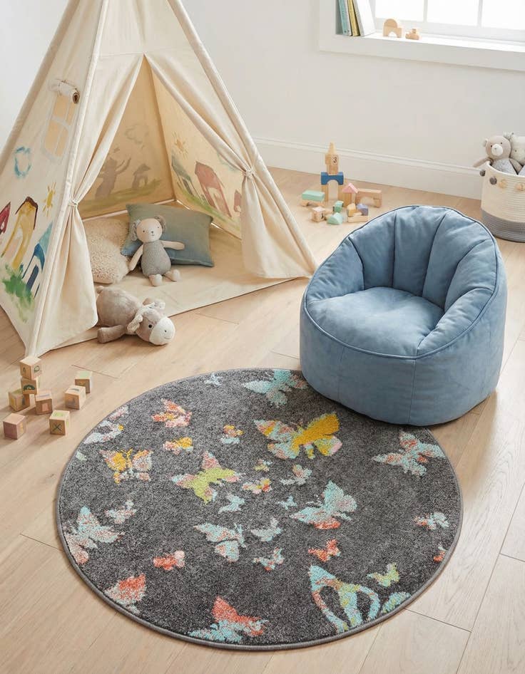 Detail image of 3' 3 x 3' 3 Whimsy Kids Round Rug