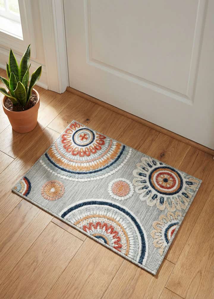 2' 2 x 3' Easy-Clean Botanical Indoor / Outdoor Rug