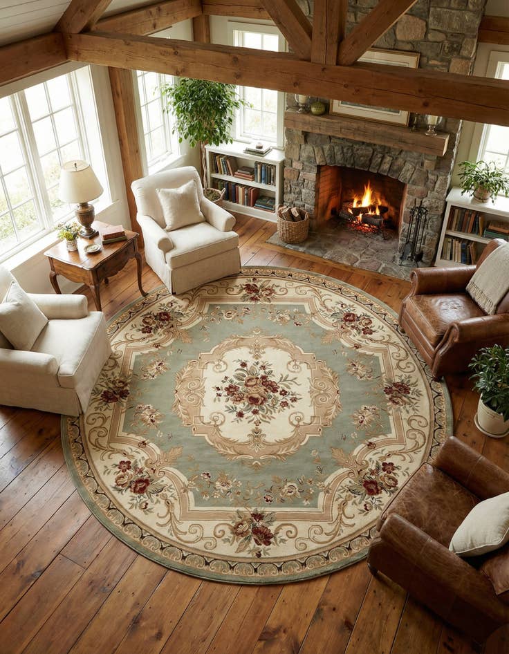 Detail image of 10' x 10' Classic Aubusson Round Rug
