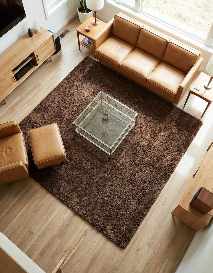 Detail image of 7' 10 x 7' 10 Solid Shag Square Rug