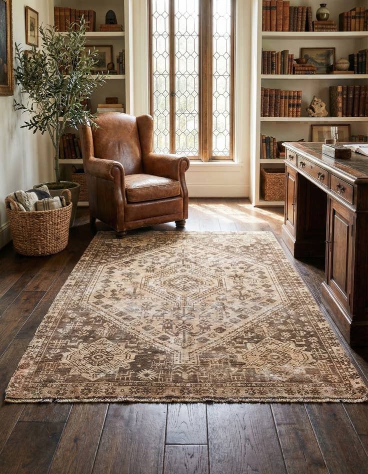 Detail image of 4' 4 x 6' 3 Hand Knotted Ultra Vintage Persian Wool Rug