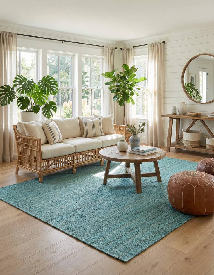 Detail image of 9' x 12'  Hand Braided Jute Rug