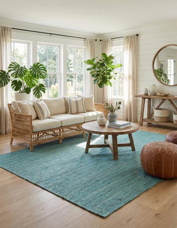9' x 12' Handmade Braided Jute Rug