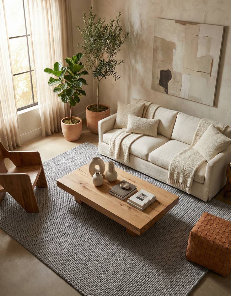 Detail image of 7' 10 x 10'  Hand Woven Lana New Zealand Wool Rug