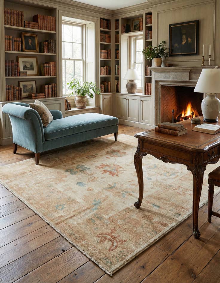 Detail image of 7' 11 x 9' 7 Hand Knotted Oushak Wool Rug