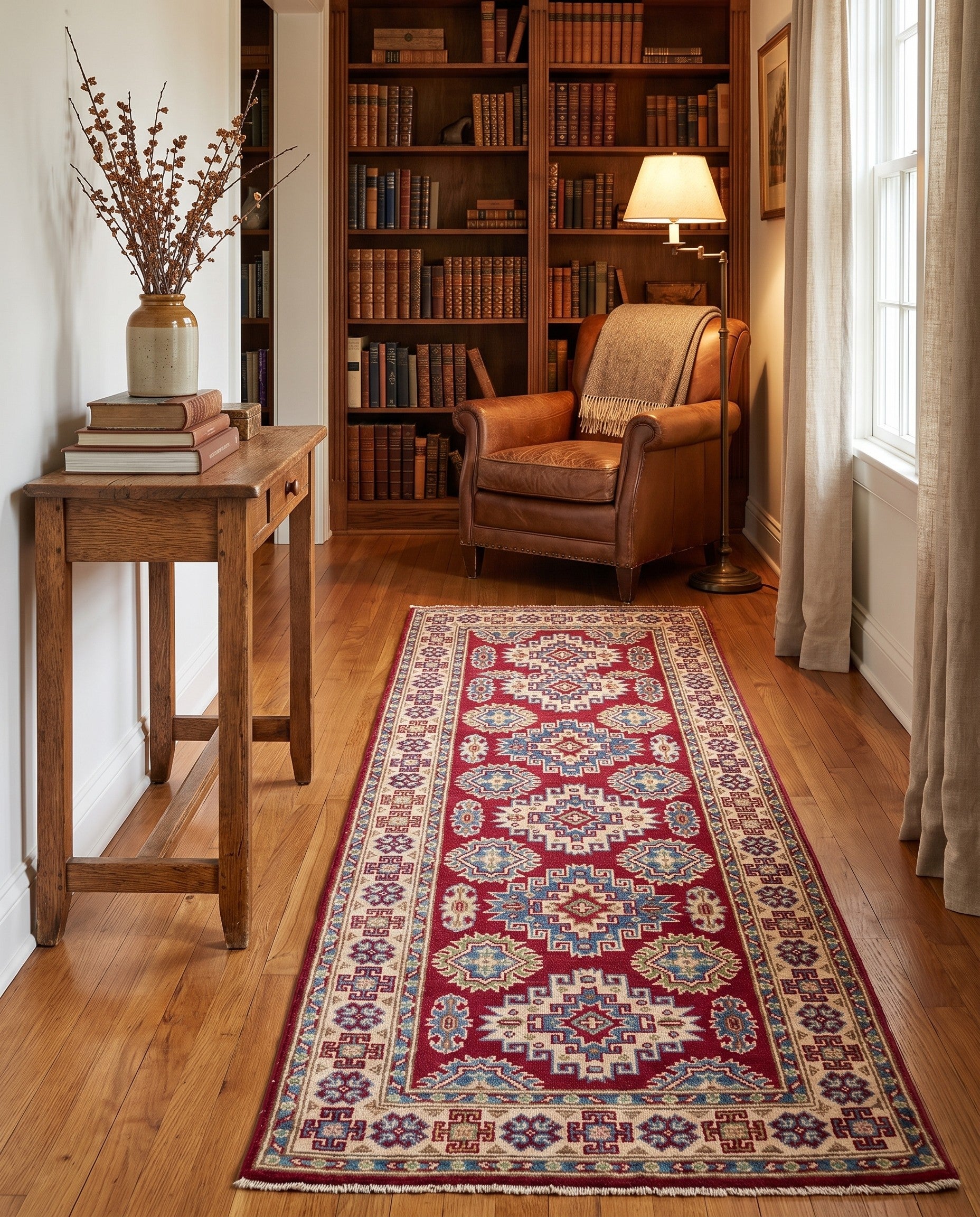 80cm x 195cm Hand Knotted Kazak Runner Rug