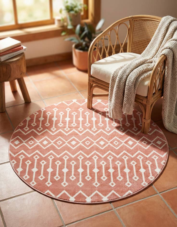 Detail image of  3' x 3' Bohemian Trellis Round Rug