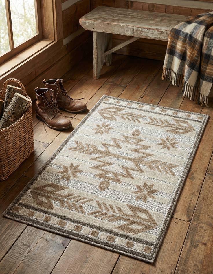 Detail image of 2' x 3'  Washable Modern Indoor / Outdoor Rug
