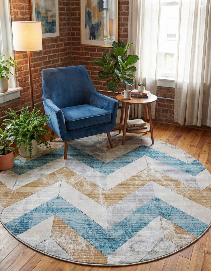 Detail image of 7' x 7' Leipzig Round Rug