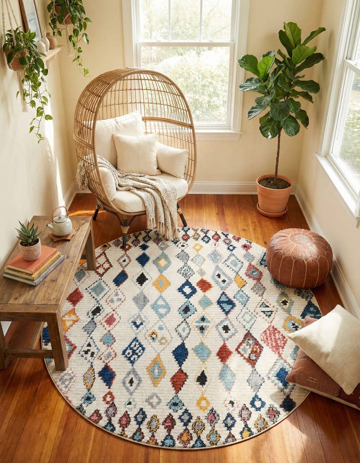 Detail image of 7' x 7' Morocco Round Rug