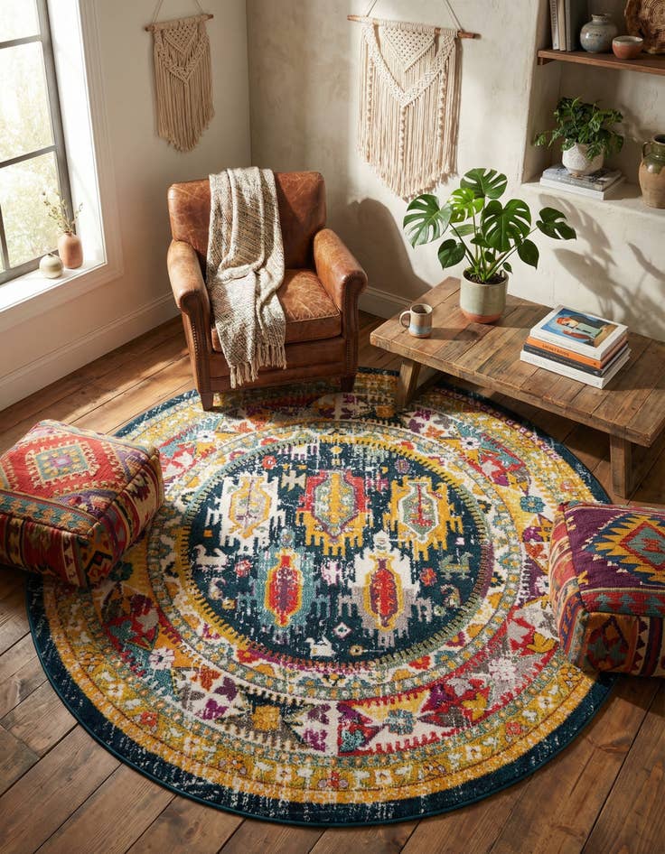 Detail image of 7' 10 x 7' 10 Carrington Round Rug