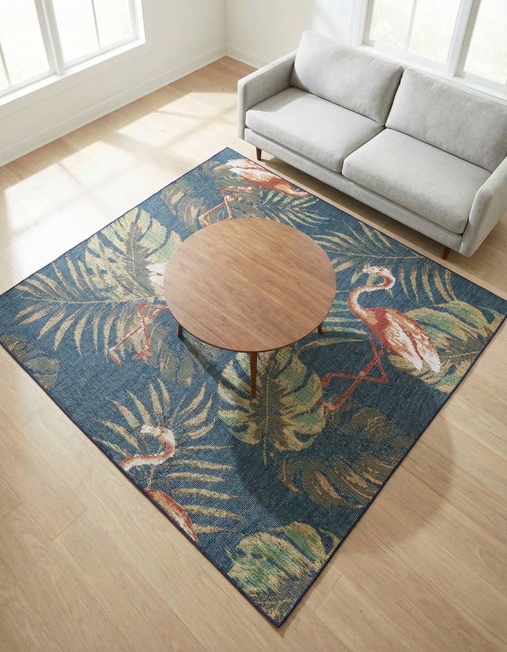 Detail image of  7' 10 x 7' 10  Washable Baja Indoor / Outdoor Square Rug