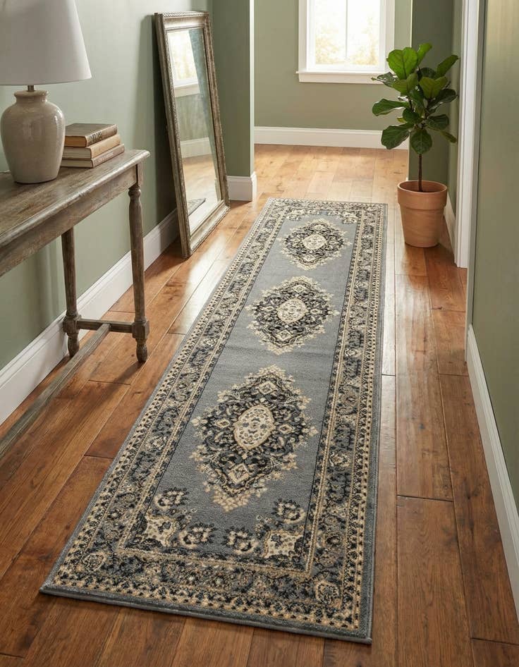 Detail image of 2' 7 x 10' Mashad Design Runner Rug