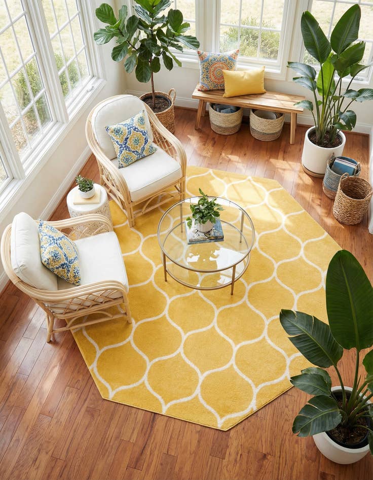 Detail image of 7' 10 x 7' 10 Trellis Frieze Octagon Rug