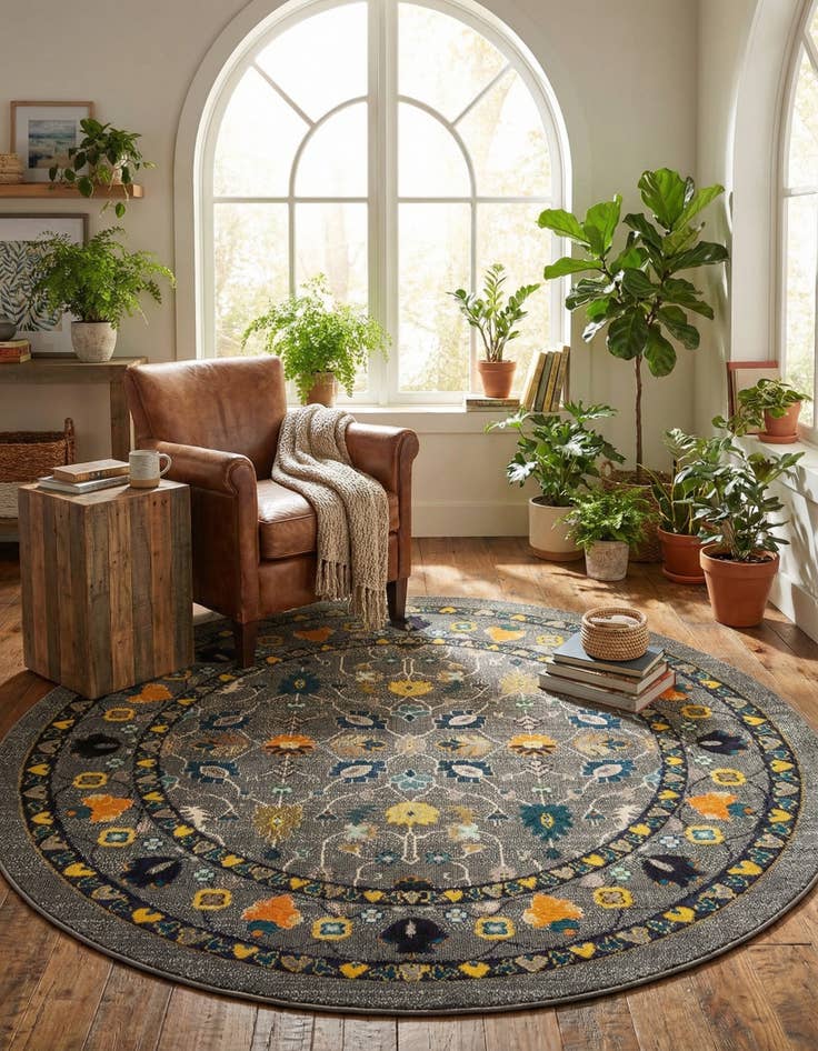Detail image of 8' x 8'  Washable Palazzo Round Rug