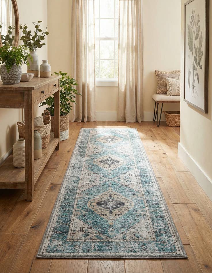 Detail image of 2' x 8' Washable Yara Runner Rug