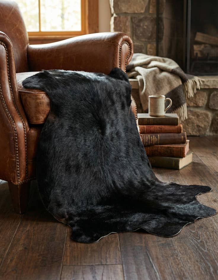 Detail image of 2' 1 x 2' 10 Cowhide Leather Rug