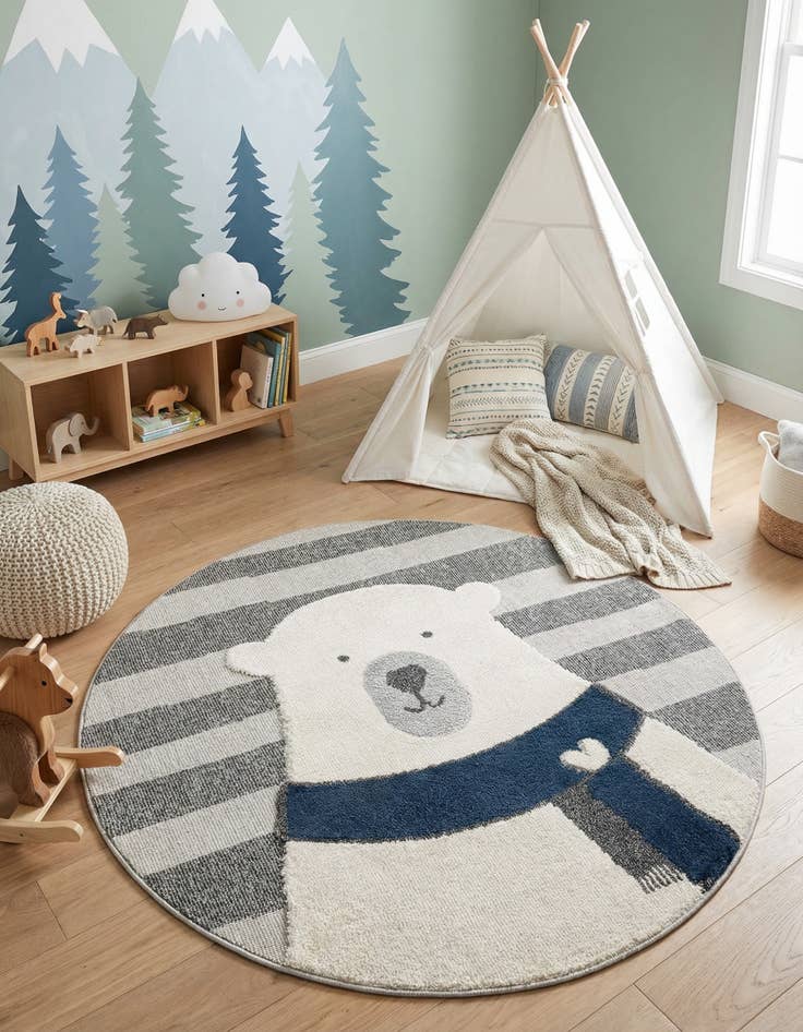 Detail image of 5' x 5' Whimsy Kids Round Rug