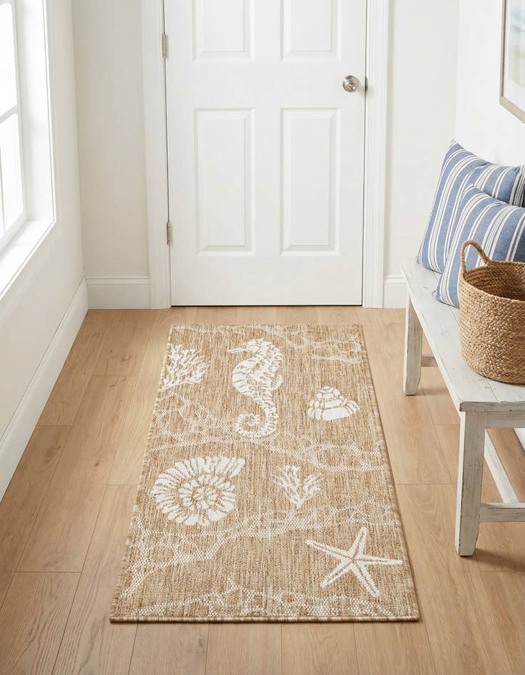 Detail image of 2' x 4' Easy-Clean Coastal Indoor / Outdoor Runner Rug