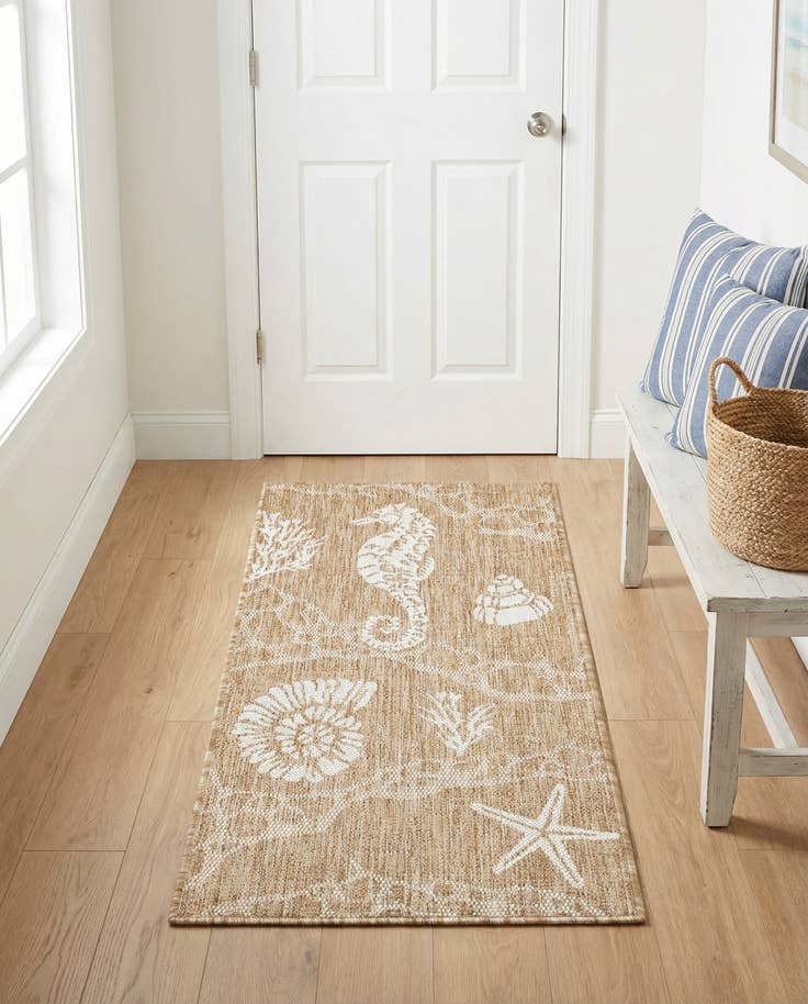 Detail image of 2' x 4' Easy-Clean Coastal Indoor / Outdoor Runner Rug