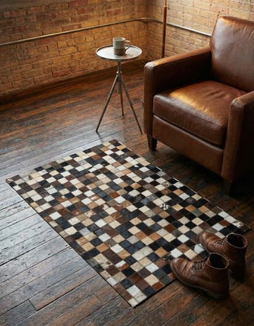 2' x 3' Cowhide Leather Rug