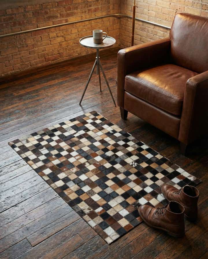 2' x 3' Cowhide Leather Rug