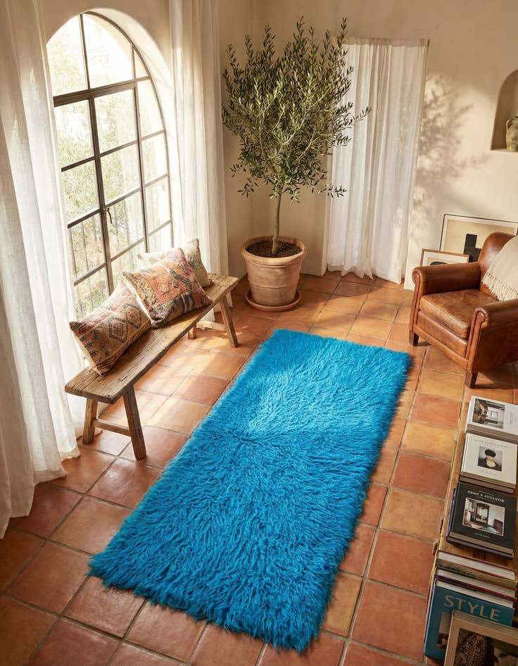 Detail image of 2' 3 x 4' 5 Hand Knotted Moroccan Wool Runner Rug