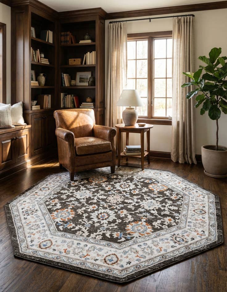 Detail image of 7' 10 x 7' 10 Charlotte Octagon Rug