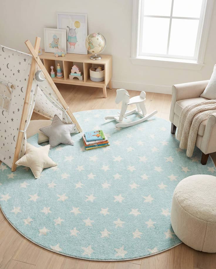 Detail image of 7' 10 x 7' 10 Whimsy Kids Round Rug