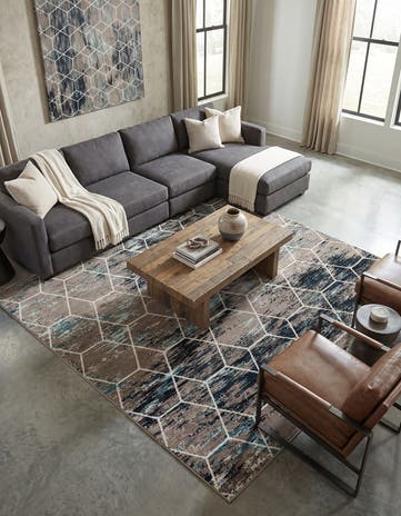 10' x 10' Lattice Frieze Square Rug
