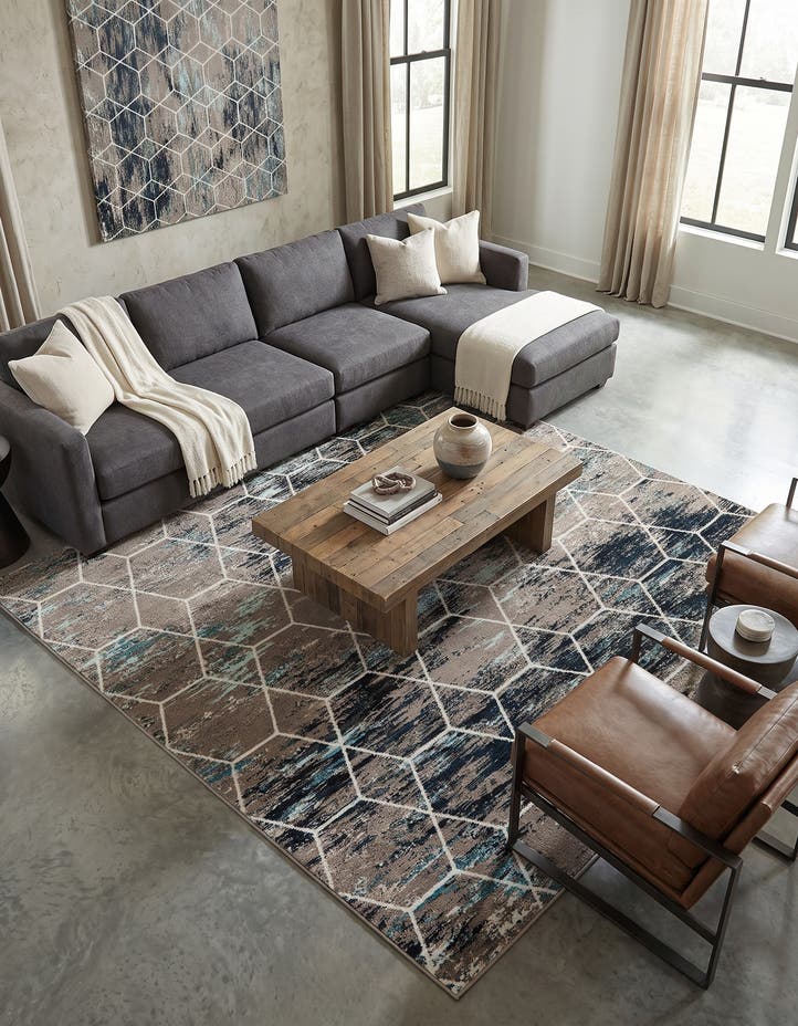 10' x 10' Lattice Frieze Square Rug