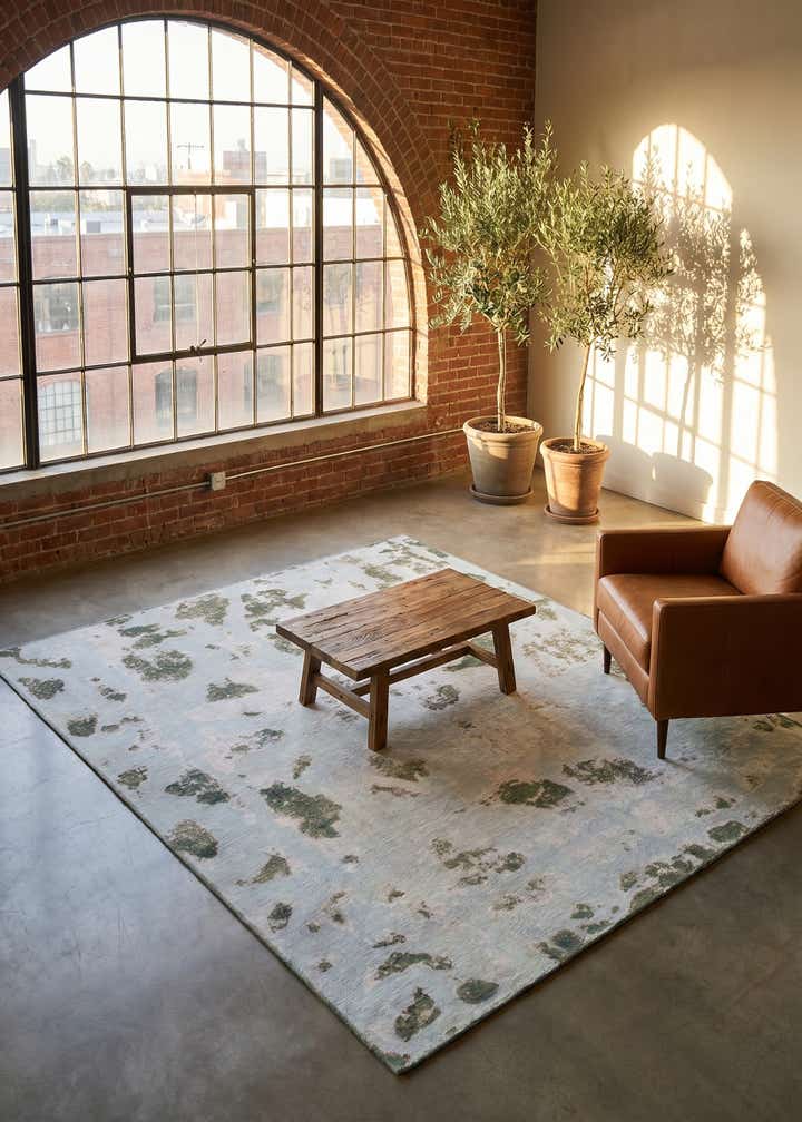 5' 9 x 7' Hand Knotted Ultra Vintage Persian Wool Square Rug
