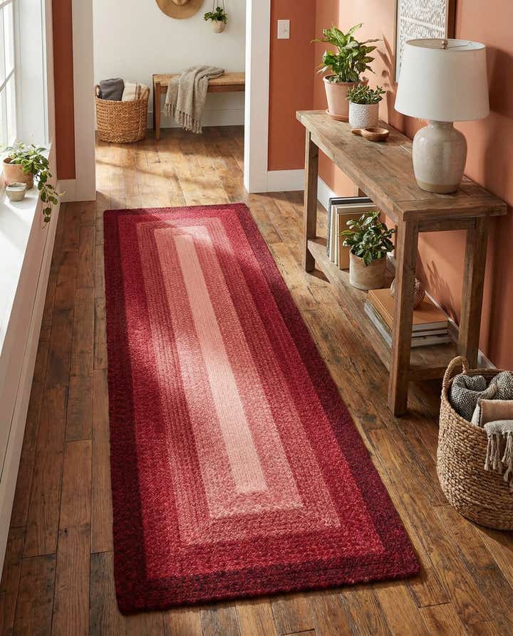 2' 7 x 8' Handmade Hand Braided Wool Runner Rug