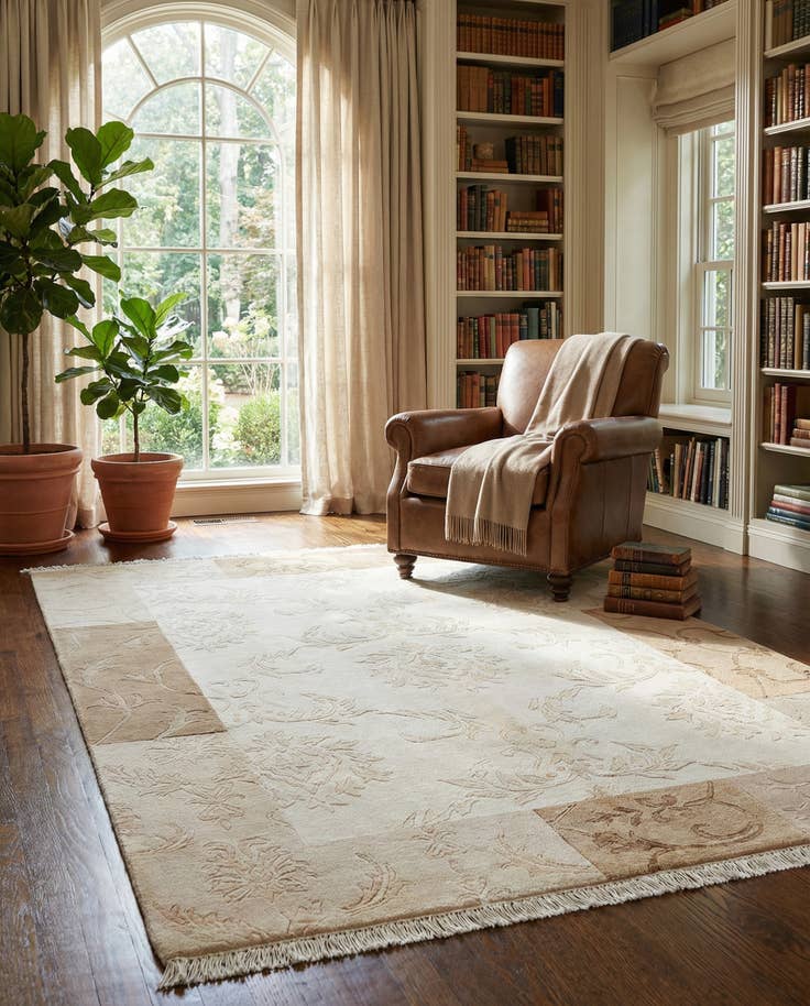 Detail image of 4' 8 x 6' 9 Hand Knotted Darya Wool Rug