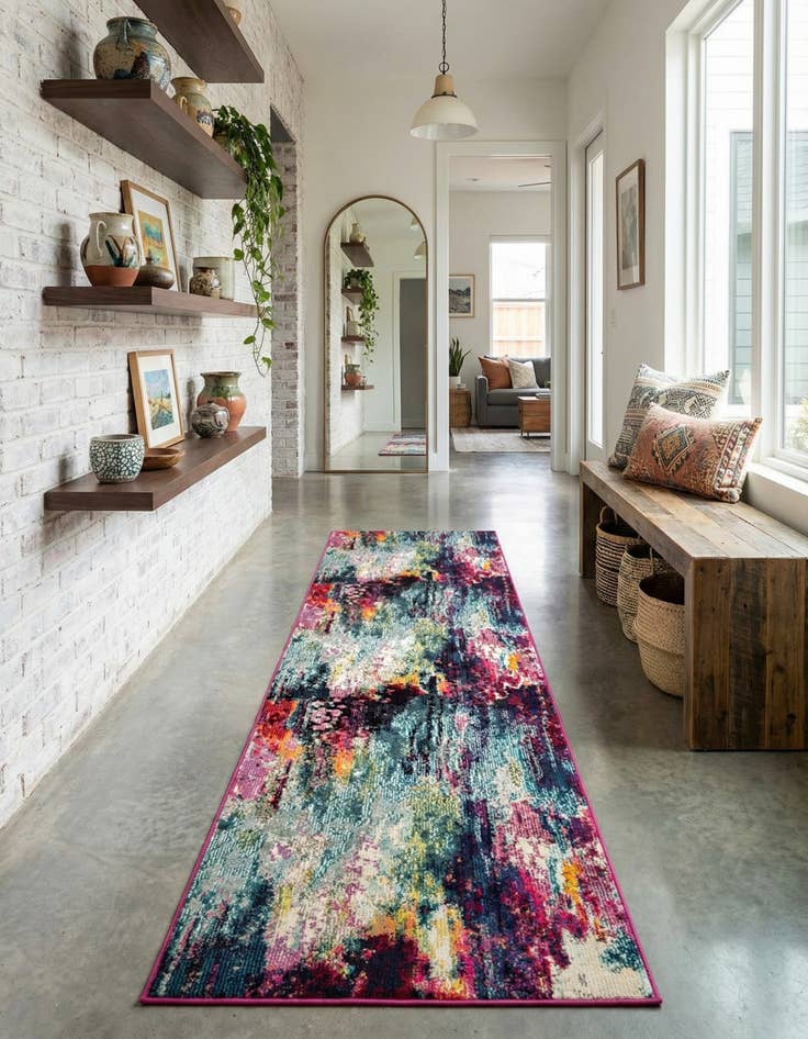 Detail image of 2' 7 x 10' Washable Theia Runner Rug