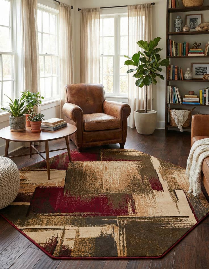 Detail image of 6' x 6' Coffee Shop Octagon Rug