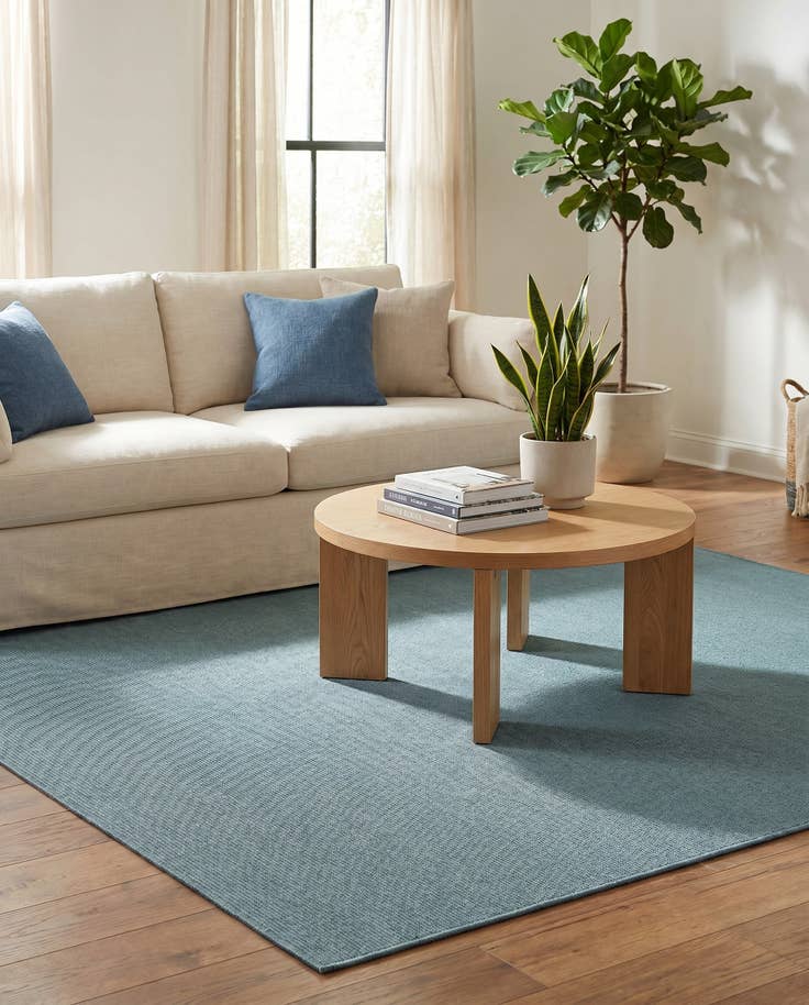 Detail image of 7' 10 x 7' 10 Easy-Clean Solid Indoor / Outdoor Square Rug