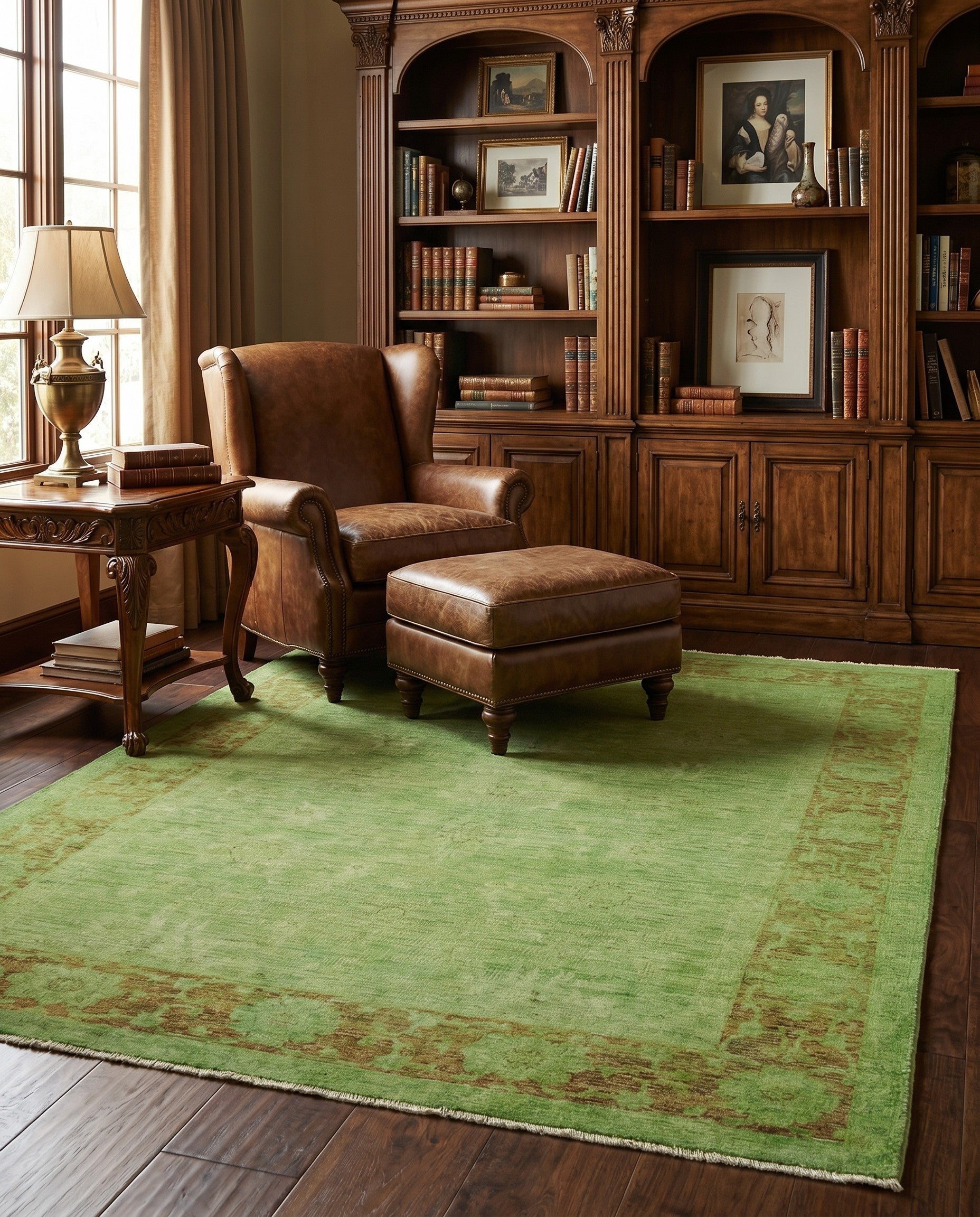 5' 6 x 6' 9 Hand Knotted Over-Dyed Ziegler Square Rug