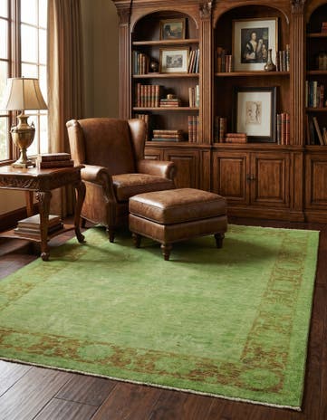 5' 6 x 6' 9 Hand Knotted Over-Dyed Ziegler Square Rug