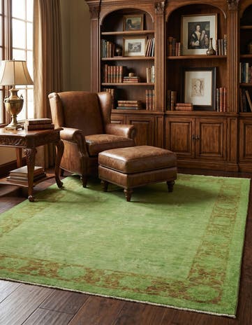 5' 6 x 6' 9 Hand Knotted Over-Dyed Ziegler Square Rug