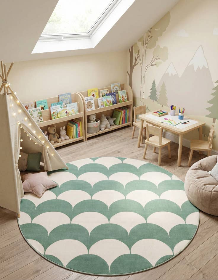 Detail image of 7' 10 x 7' 10 Whimsy Kids Round Rug