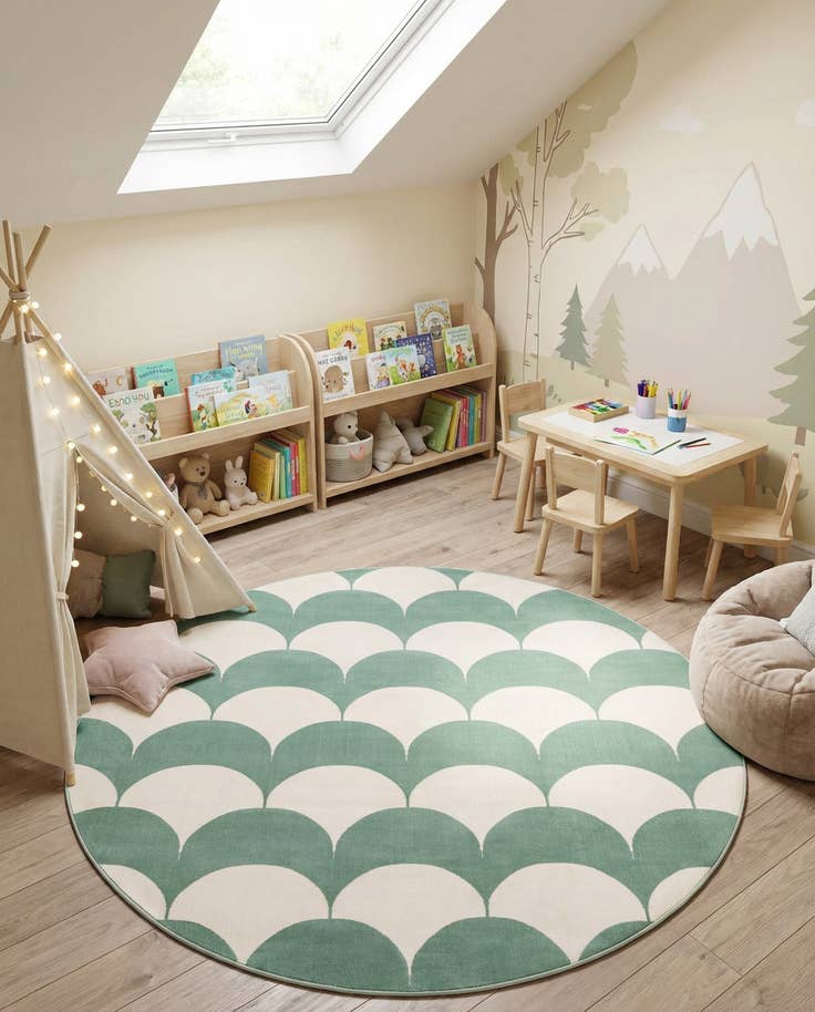 Detail image of 7' 10 x 7' 10 Whimsy Kids Round Rug