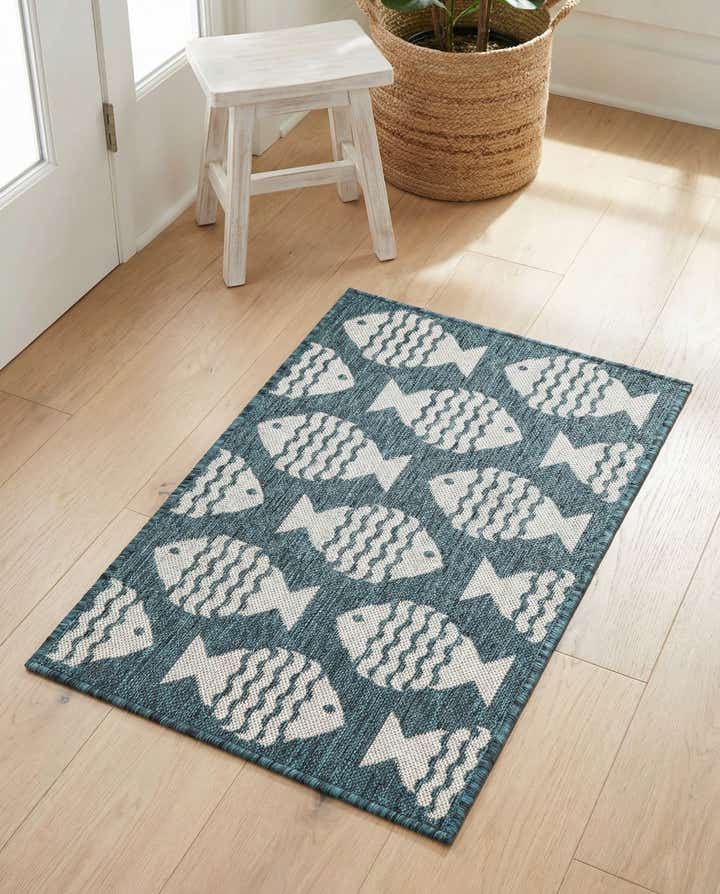 2' x 3' Easy-Clean Coastal Indoor / Outdoor Rug