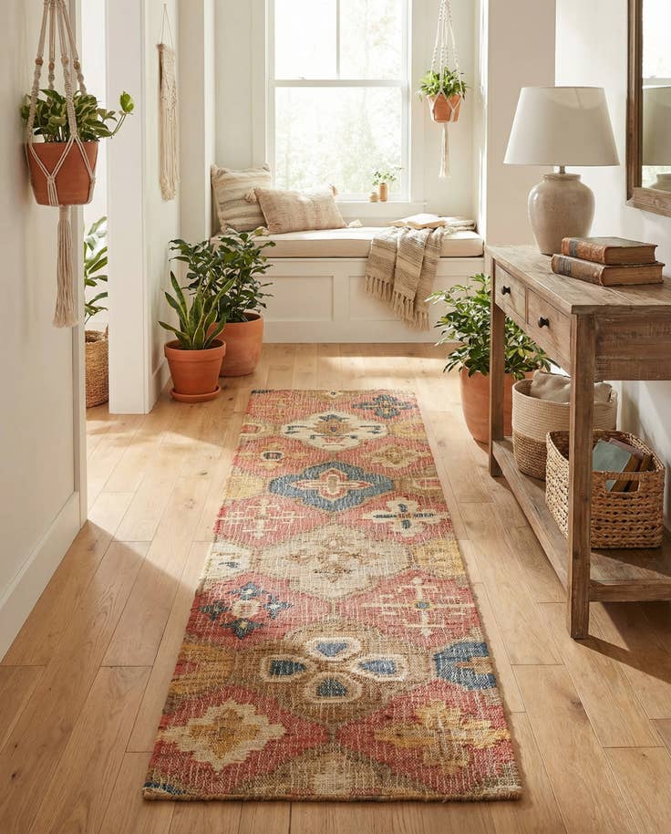 Detail image of 2' x 8' Hand Woven Kala Handwoven Jute Runner Rug