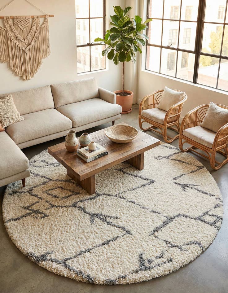 Detail image of 10' x 10' Infinity Shag Round Rug